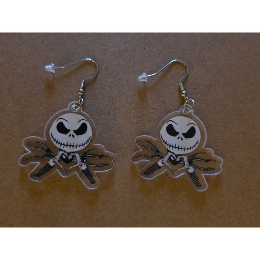 Jack Skellington Earrings Nightmare Before Christmas Handmade Hypoallergenic